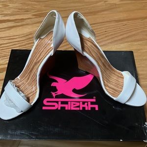 NWT  New with Box, Sheikh white high heel wedges. Never worn. 4 inch